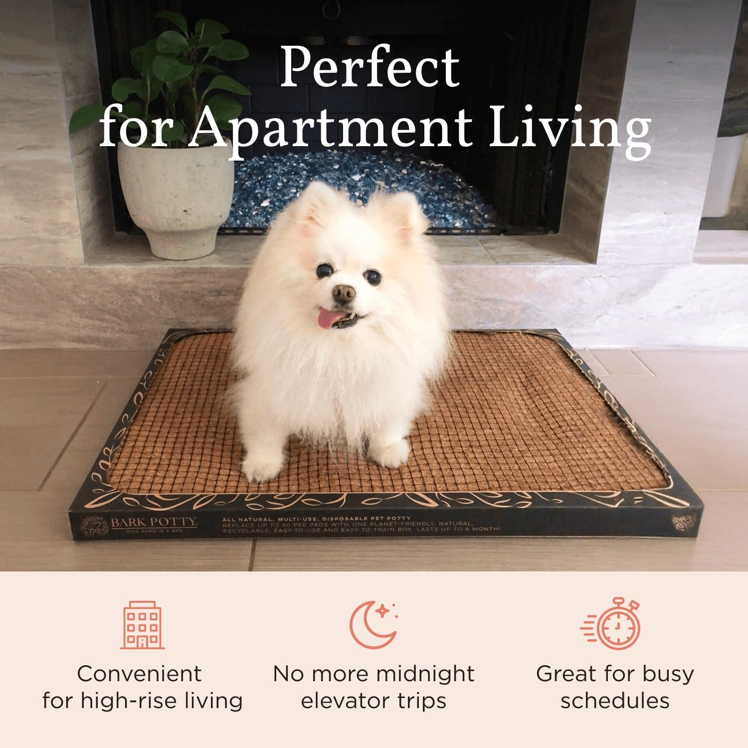 Puppy Bark Potty Natural Dog Potty For Small Dogs & Teething Puppies - Odor Neutralizing Reusable Indoor Solution For Apartments
